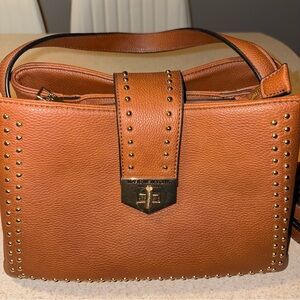 MARC NEW YORK Women's Brown Camel Mini Satchel Crossbody Purse